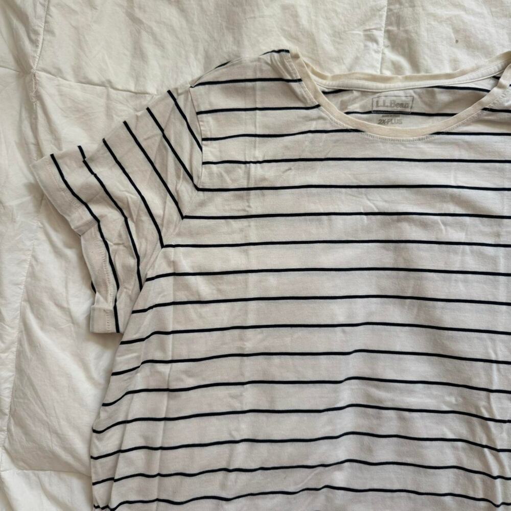 L.L. Bean women’s xxl Striped t shirt soft fabric scandi Lagenlook loose fit